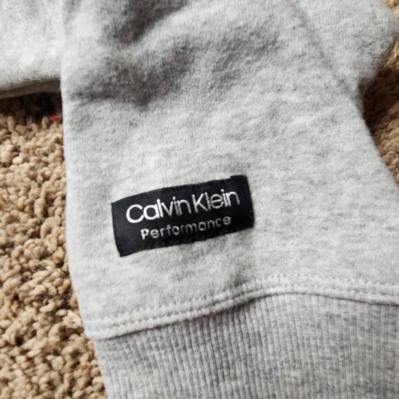 Calvin Klein Performance Oversized Gray Cropped Hoodie Sweater - Picture 7 of 13